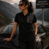 Women's Premium Black Polo Shirt | Luxury Travel Polo