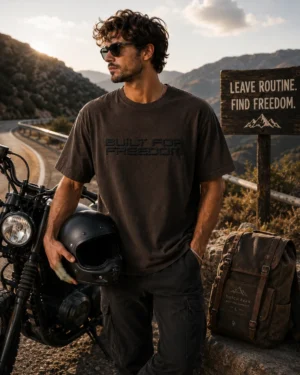 file_000000003168720896913148aef09ffa Dutch Peak men's oversized moto lifestyle T-shirt for riders and travelers Material: 100% Premium Cotton Fit: Oversized Neck: Round Neck Sleeve: Half Sleeve Occasion: Casual, Travel, Riding Pattern: Printed Country of Origin: India